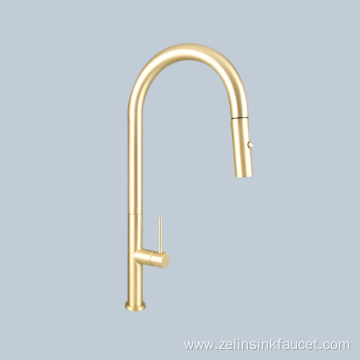 Sink wash basin switch handle golden telescopic faucet